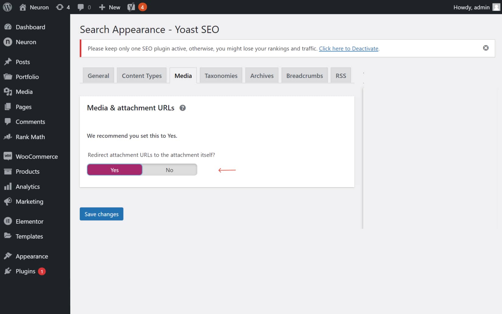 Yoast SEO Disable Image attachment pages in WordPress