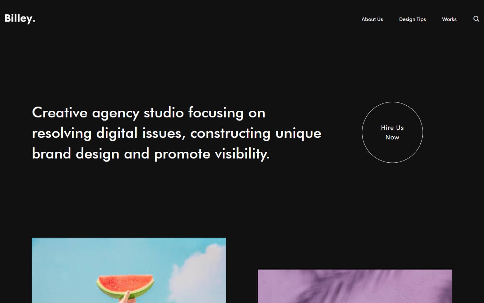 Billey Creative Portfolio Agency Elementor WordPress Theme