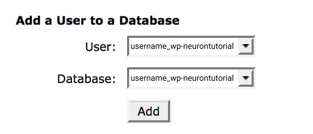 Add users on the newly created database