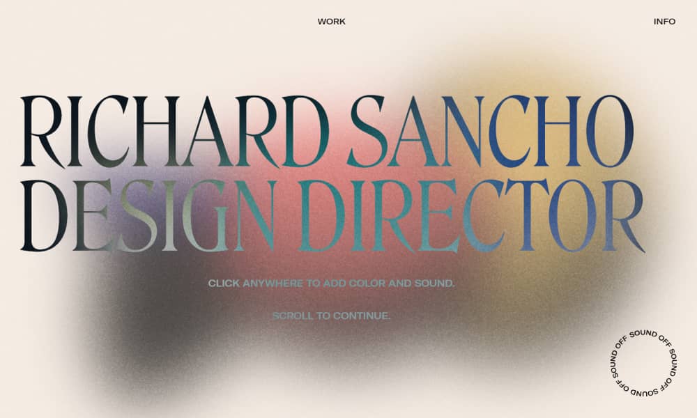 Richard Sancho - Beautiful Gradient Website Examples for 2021