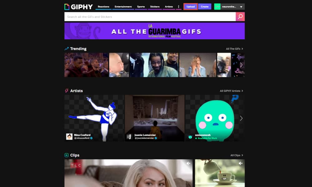 Upload gif stickers in Giphy