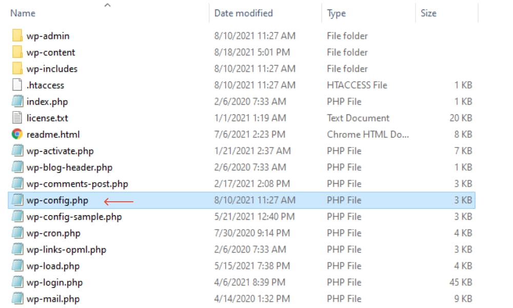 find the wp-configure.php