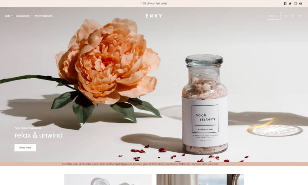 Envy - Best Shopify Themes for Online Stores