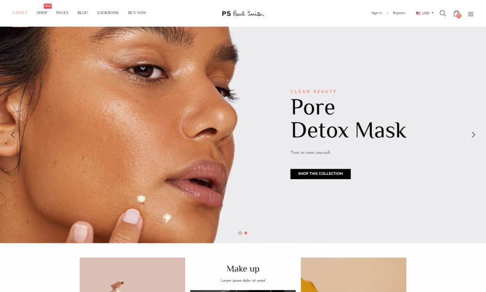 Glossier - Best Shopify Themes for 2021