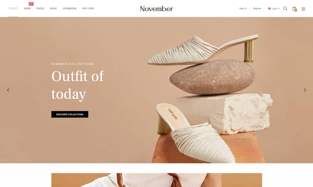 November - Best Shopify Responsive Themes for 2021