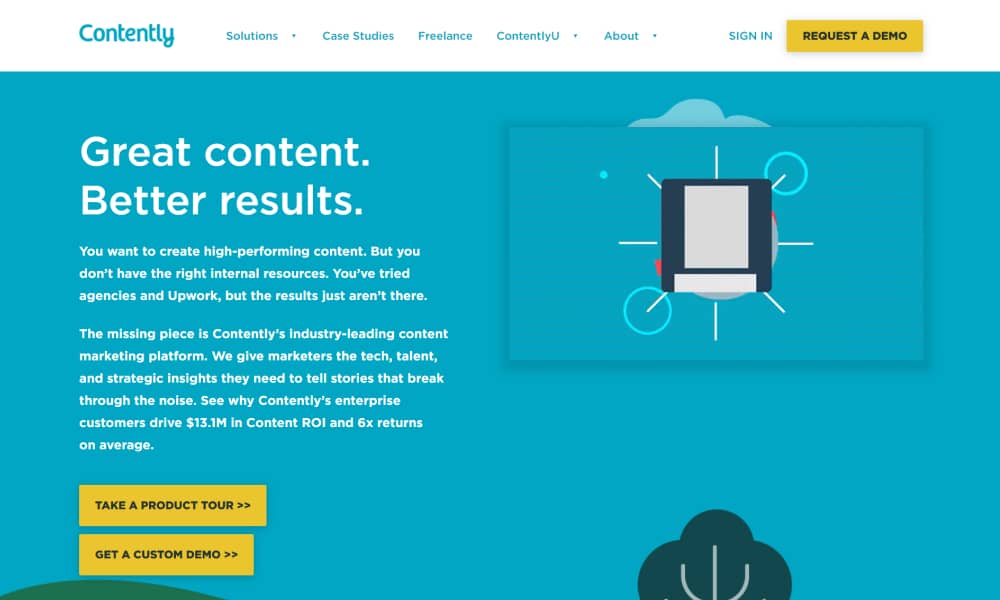 Contently - Best website builders for bloggers