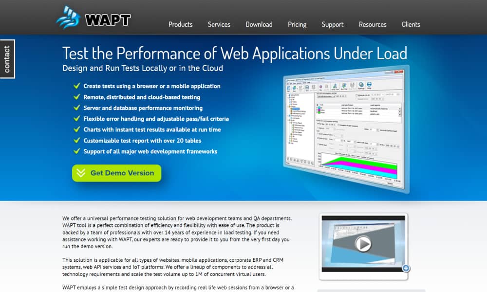 WAPT Professional Testing Tools for Wwebsite Performance 1