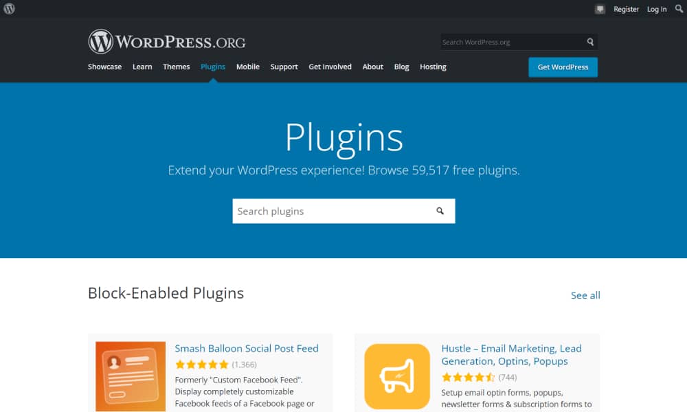 Frequently Asked Questions about WordPress- WordPress large repository of plugins