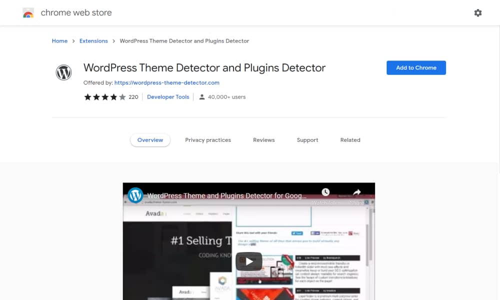 Identify what WordPress theme with browser extension