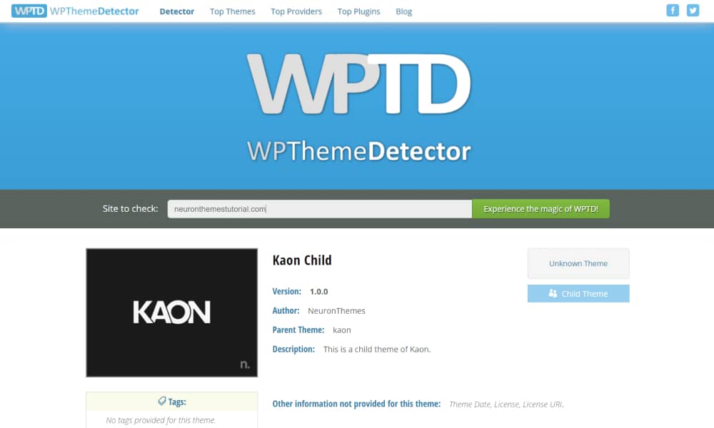 WordPress theme detector 1