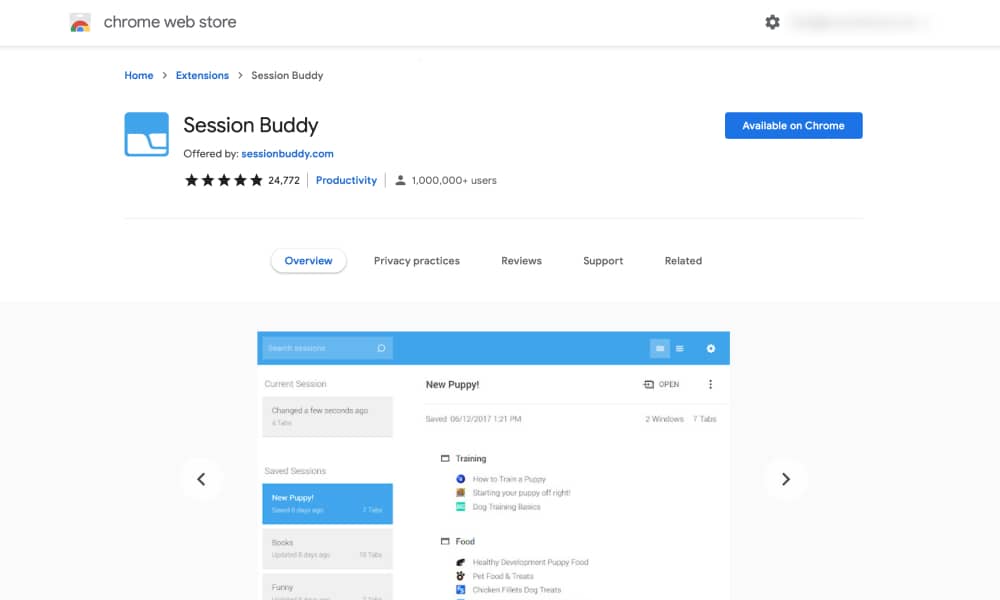 Session budy Google Chrome extension for WordPress